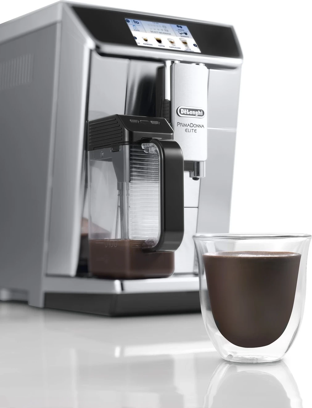 Aparat kafeje automatik DeLonghi PrimaDonna Elite ECAM 650.75.MS 1450W, argjend/zezë