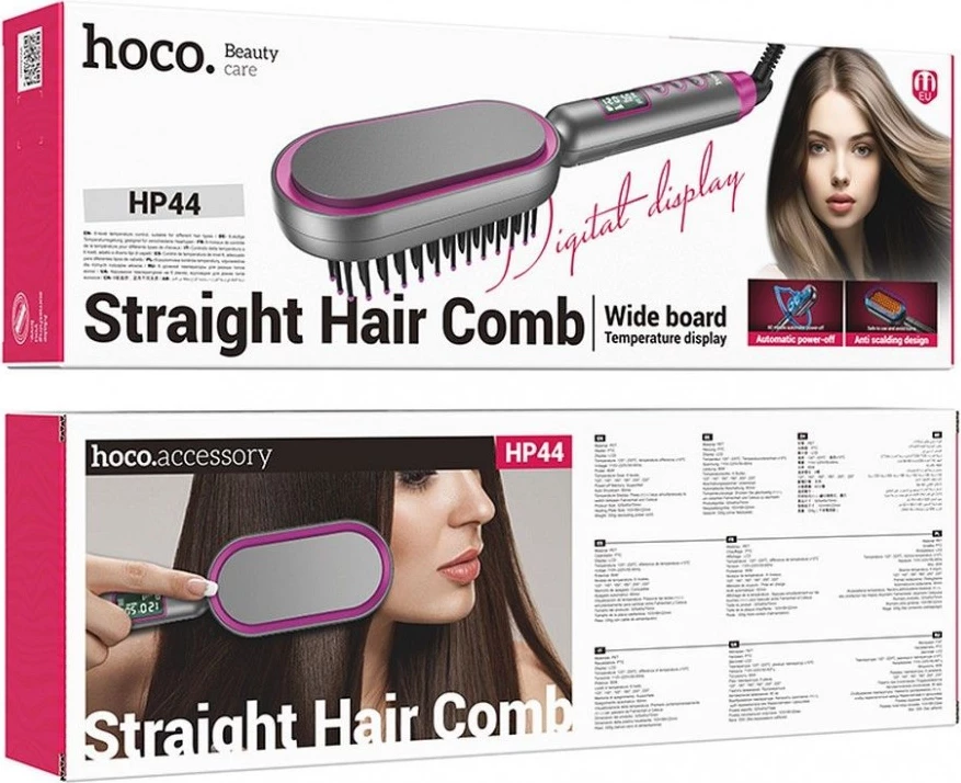 Furçë elektrike për drejtim flokësh HOCO HP44, LCD, 120-220°C, PTC, vjollcë