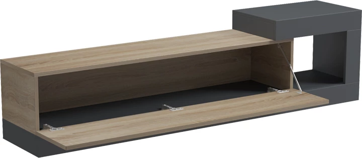 Komodë muri për TV Flato, ngjyrë sonoma-antracit, 150x29.5x38.5cm