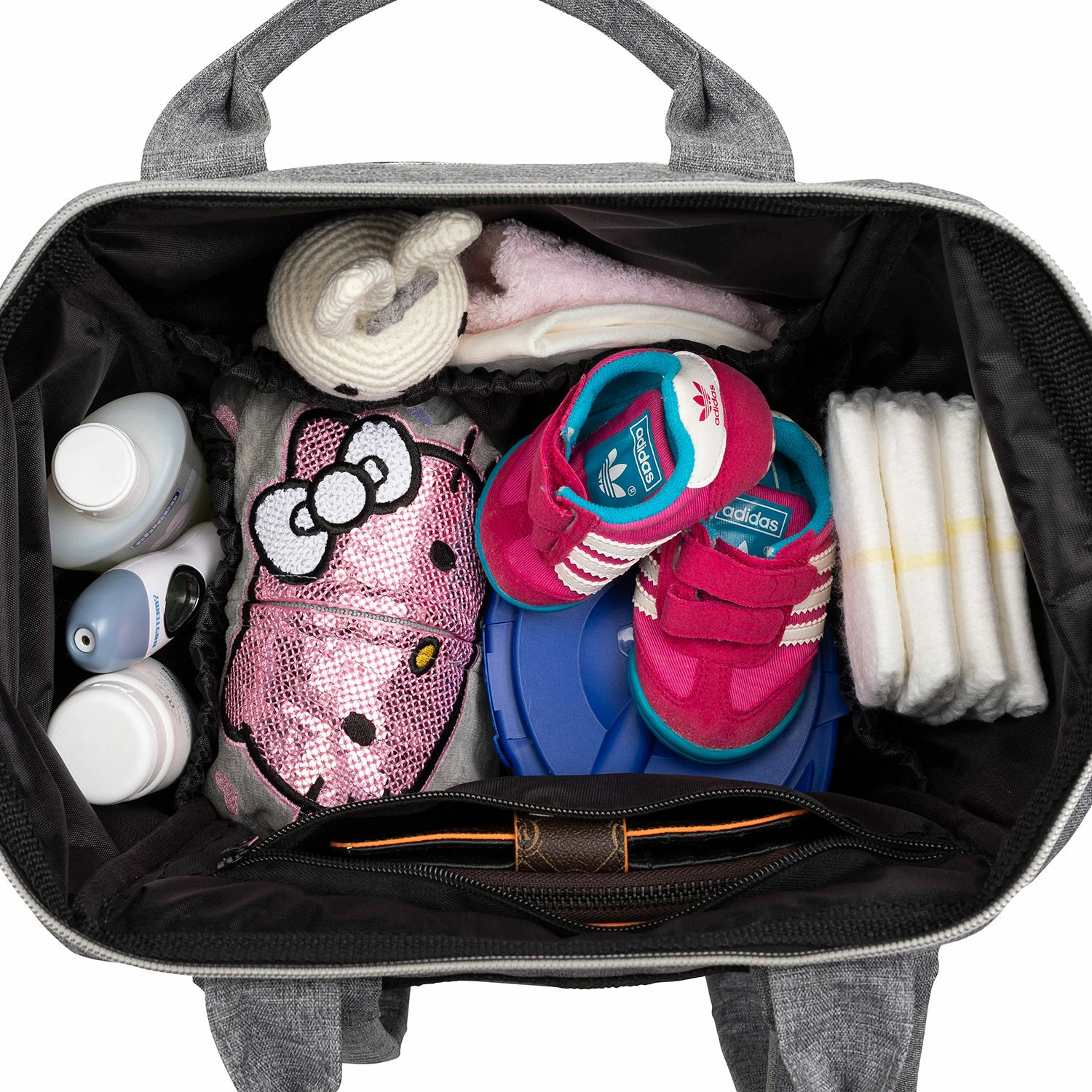 Çantë për pelena Evila Originals, Anne Bebek, ngjyrë gri