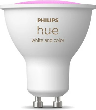 Dritë LED Philips Hue GU10, Smart, Ndryshim ngjyrash, E bardhë