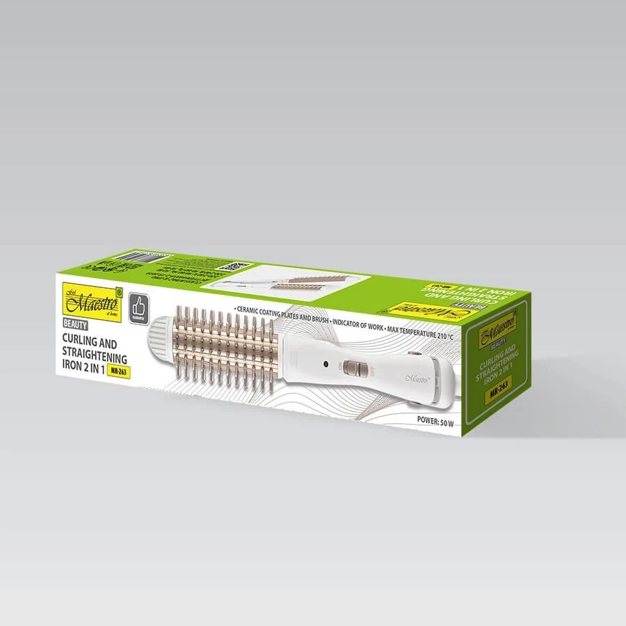 Drejtues dhe kaçurreles flokësh Maestro MR-263, 55W, qeramik, rozë gold