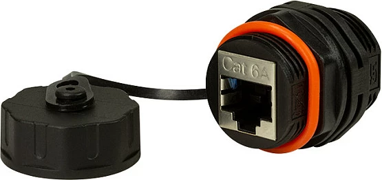 Bashkues RJ45 industrial LogiLink Cat.6A, 2xRJ45, i zi