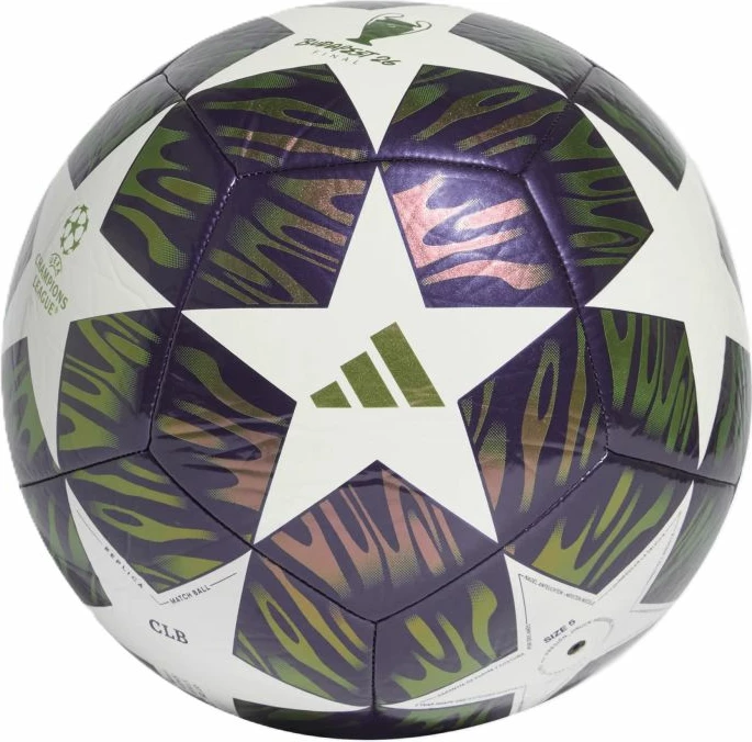 Top futbolli adidas UCL 25/26 Final Club KT0658, i bardhë/vjollcë/jeshil