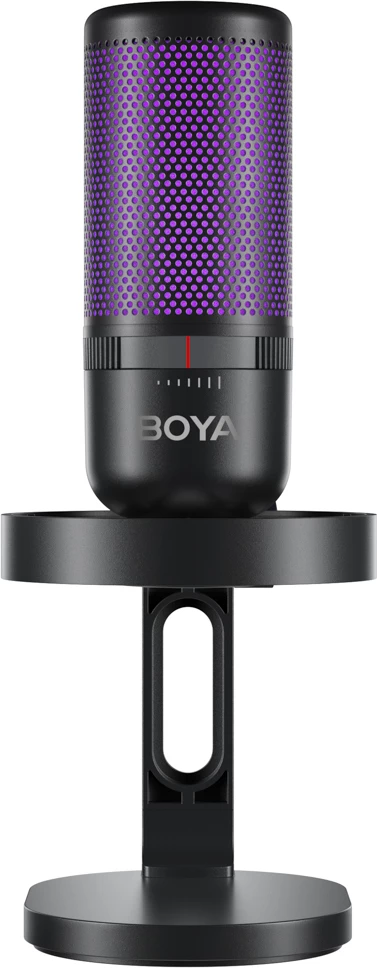 Mikrofon BOYA K3 me kabllo USB-C, 48 kHz/16-bit, superkardioid, RGB, me stativ tavoline & pop filter, i zi