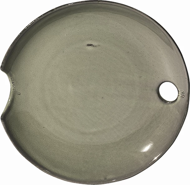 Pjatë dekorative rrethore, qeramike, ngjyrë mente, 30x30x5cm