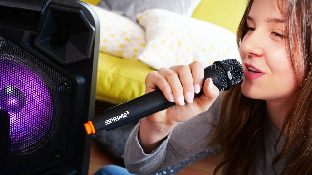 Altaparlant karaoke PRIME3 APA20 me Bluetooth, 8000W, mikrofon wireless, i zi