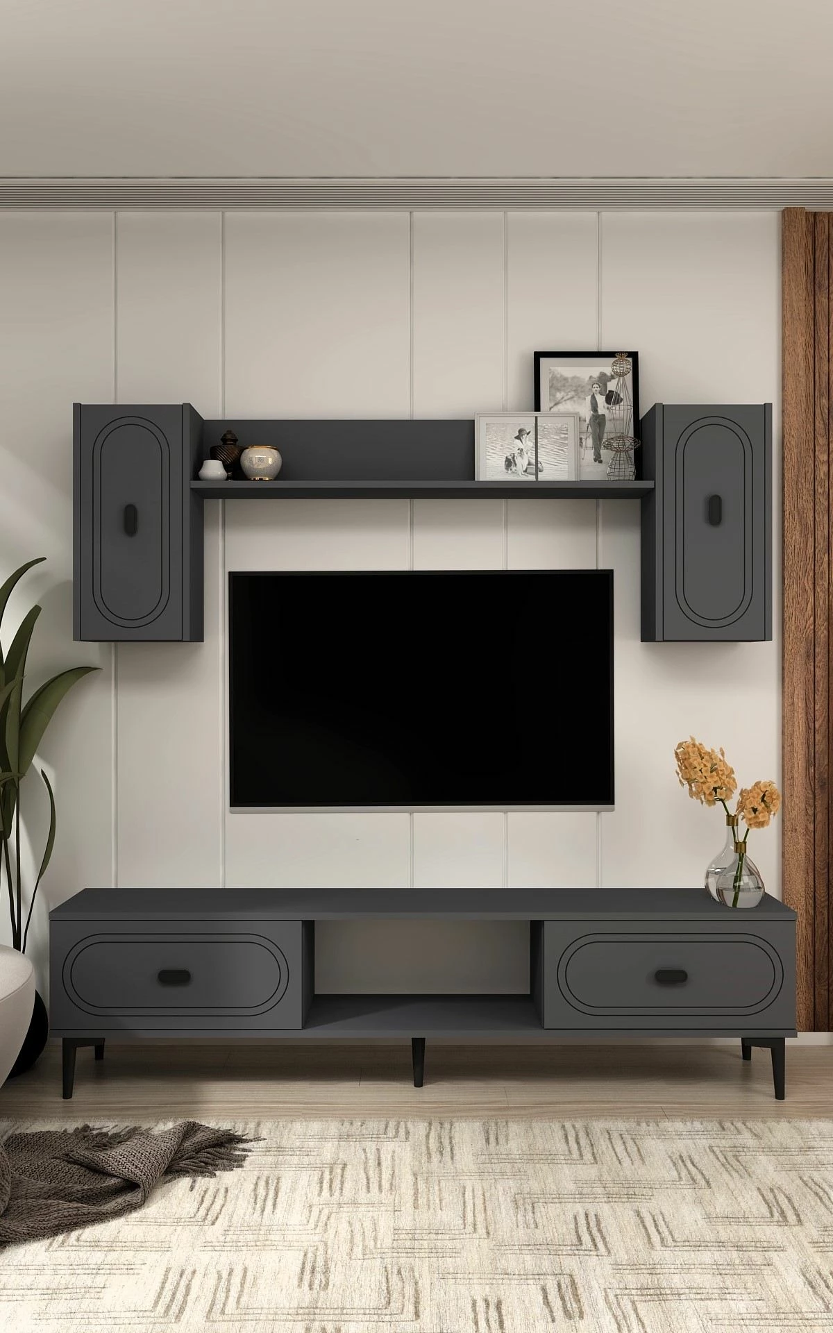 Njësi TV Skye Decor, ngjyrë antracit