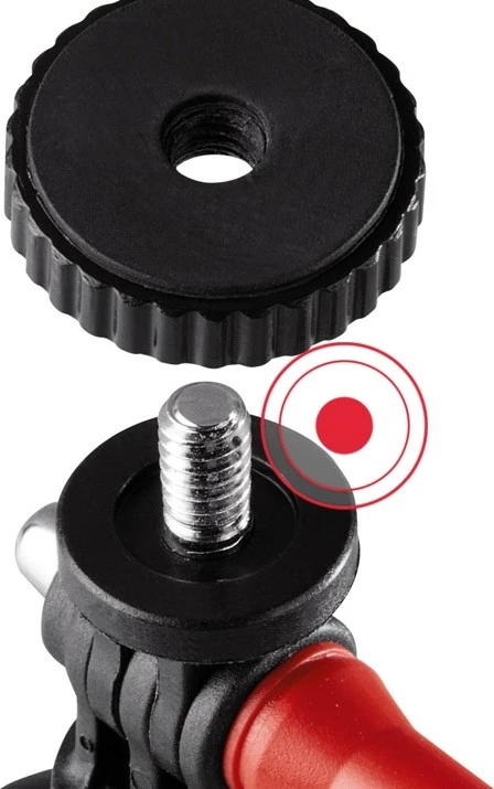 Mini tripod fleksibël Hama Flex 2-in-1 MPN 4557, 7.5-14 cm, 1/4" + GoPro, 64 g, i zi/kuq