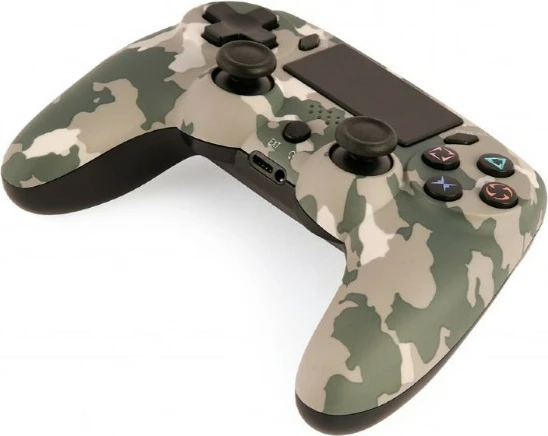 Gamepad pa tela Gembird JPD-PS4BT-01-CM për PS4/PC Bluetooth me vibra, 2 analoge, dritë prapavije, kamuflazh