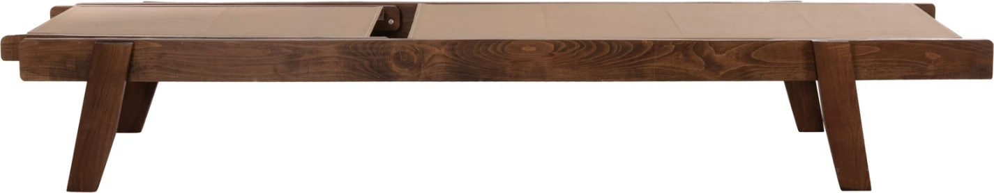Shezlong profesional për plazh, dru fagu, ngjyrë arre dhe tekstileni mocha, FH10356.06, 200x61-66x31-91H cm