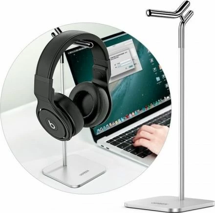 Mbajtëse kufjesh Ugreen 80701, alumini, e rregullueshme, argjend, 1 copë