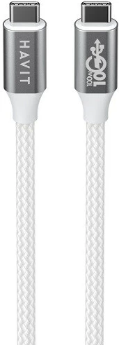 Kabëll USB Type-C Havit CB6290, 1 m, Bardhë
