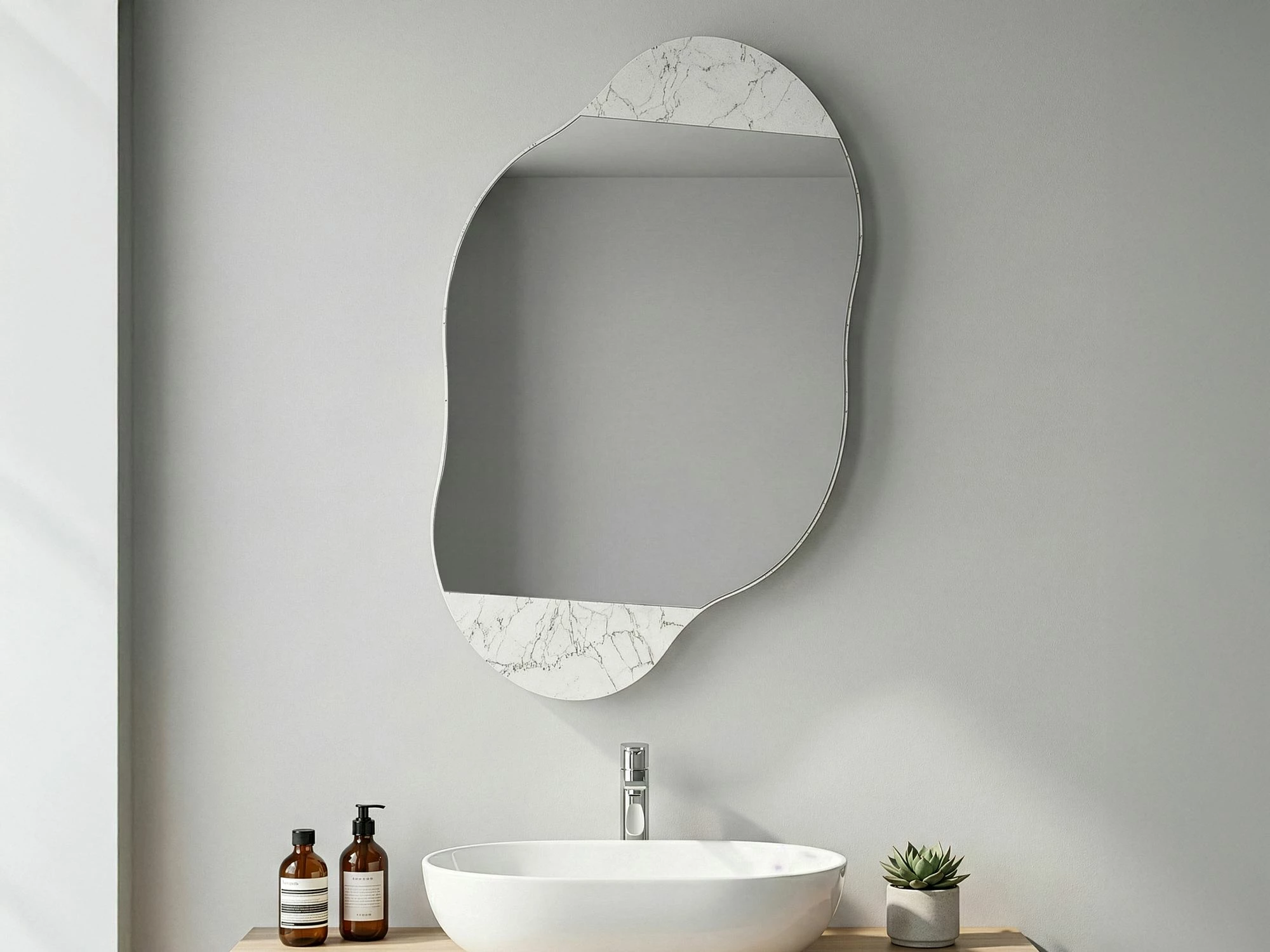 Dollap banjoje me pasqyrë, Carrara, Skye Decor