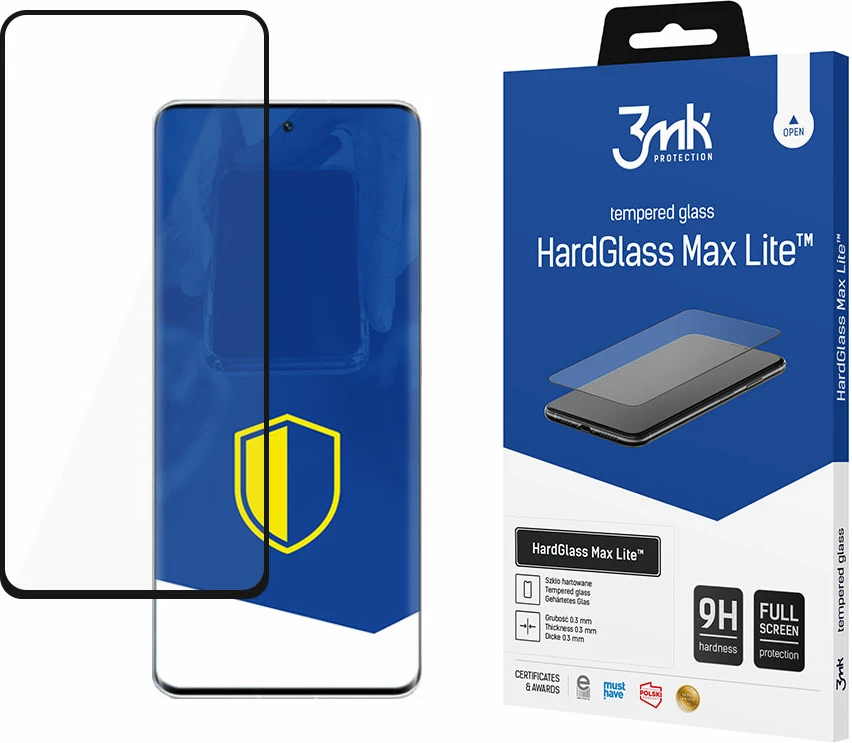 Xham mbrojtës 3mk HardGlass Max Lite për Xiaomi 12 Lite, i zi