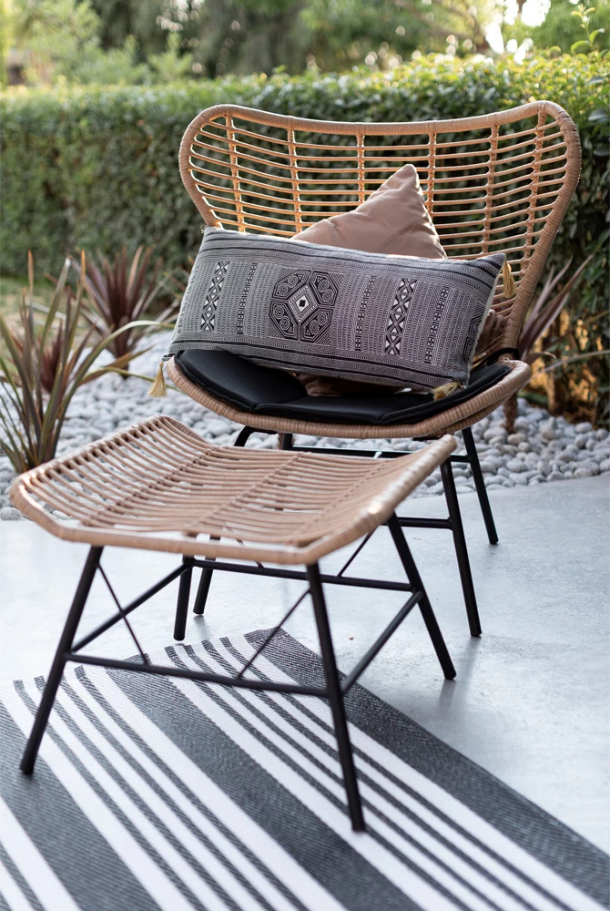 Stol Butterfly, natyral e zi, 58x59x47.5 cm