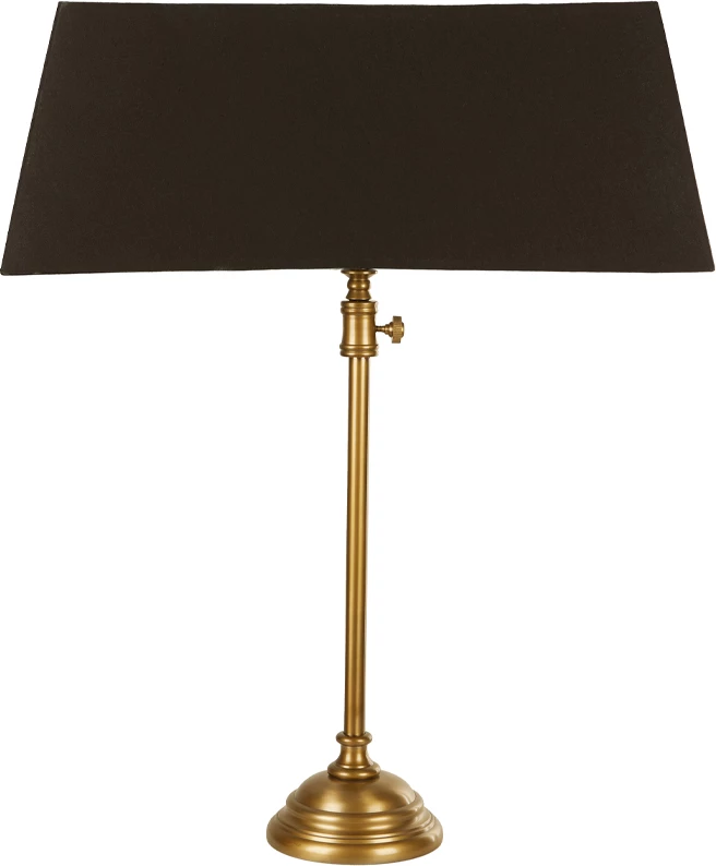 Llambë tavoline Lang, alumin ngjyrë ari antik, stof i zi, 60x60x86 cm