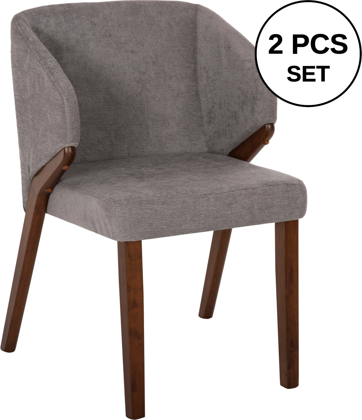Karrige ngrënieje RADDER FH9749 dru gome ngjyrë arre-gri pëlhurë 50x53x77H cm., set prej 2 copë