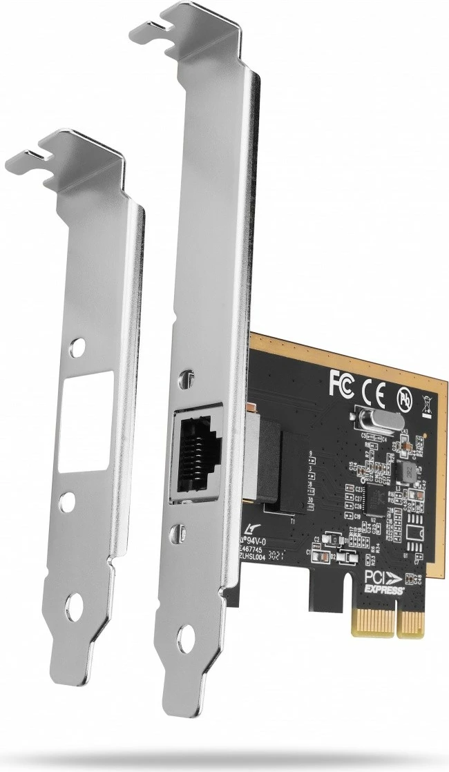 Kartelë rrjeti AXAGON PCEE-GRF, PCIe, 1x Gigabit Ethernet, Realtek RTL8111E/F, me mbajtëse standarde dhe low-profile