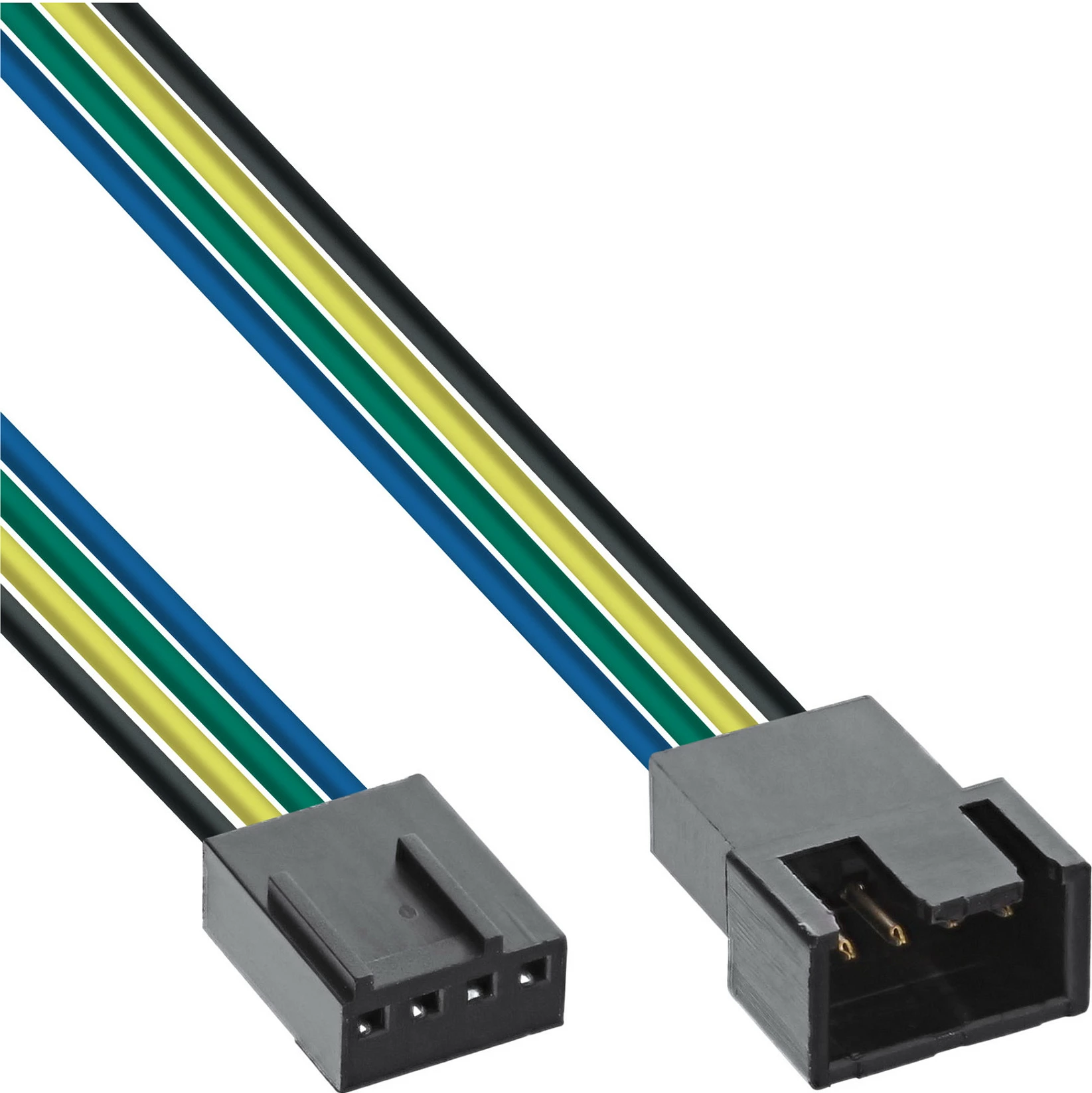 Kabllo zgjatëse për fan InLine 4-pin Molex, 0.3 m, mashkull/femër, shumëngjyrëshe