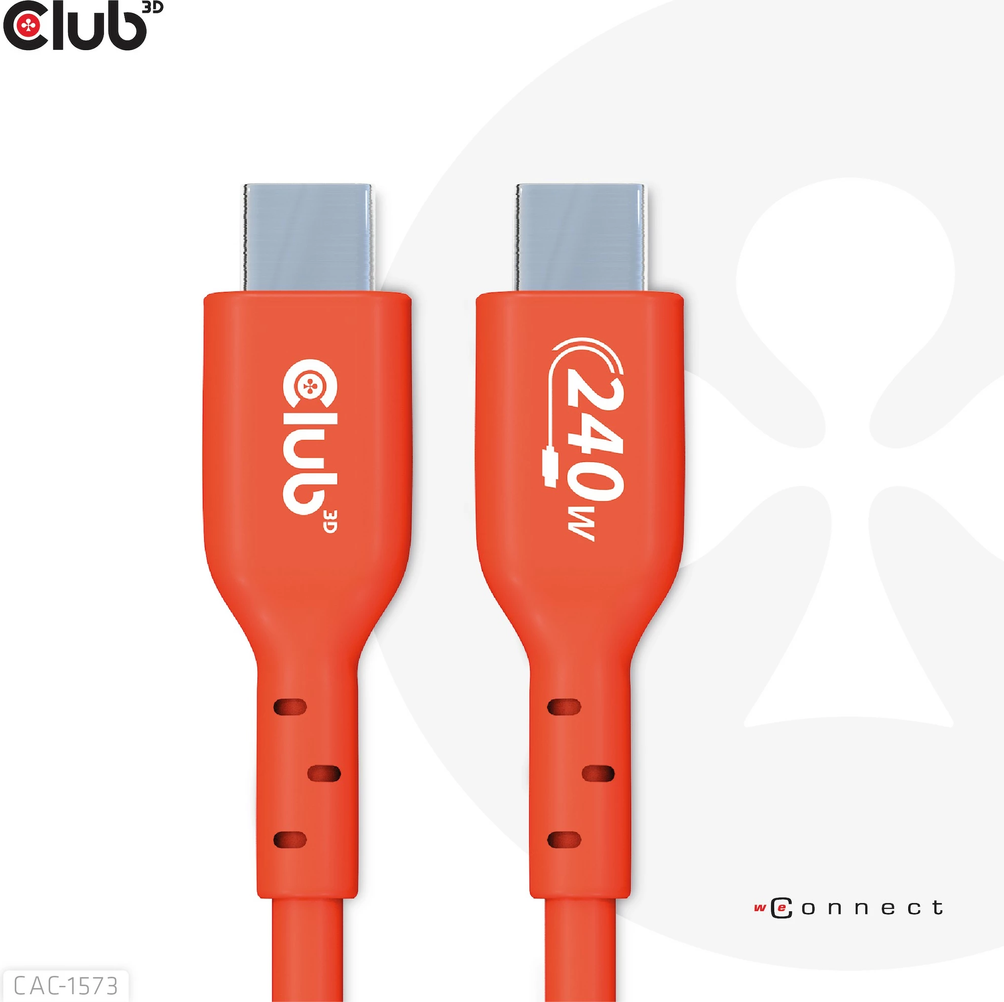 Kabllo USB C Club3D 2m, 240W, USB4 Gen 2x2, e kuqe