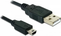 Kabllo USB DeLOCK USB 2.0 A n’ Mini-USB B 5pin, 0.70 m, e zezë