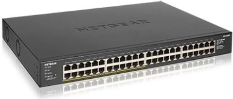 Switch Netgear GS348PP, 48x Gigabit, 24x PoE+, Kasë, i zi