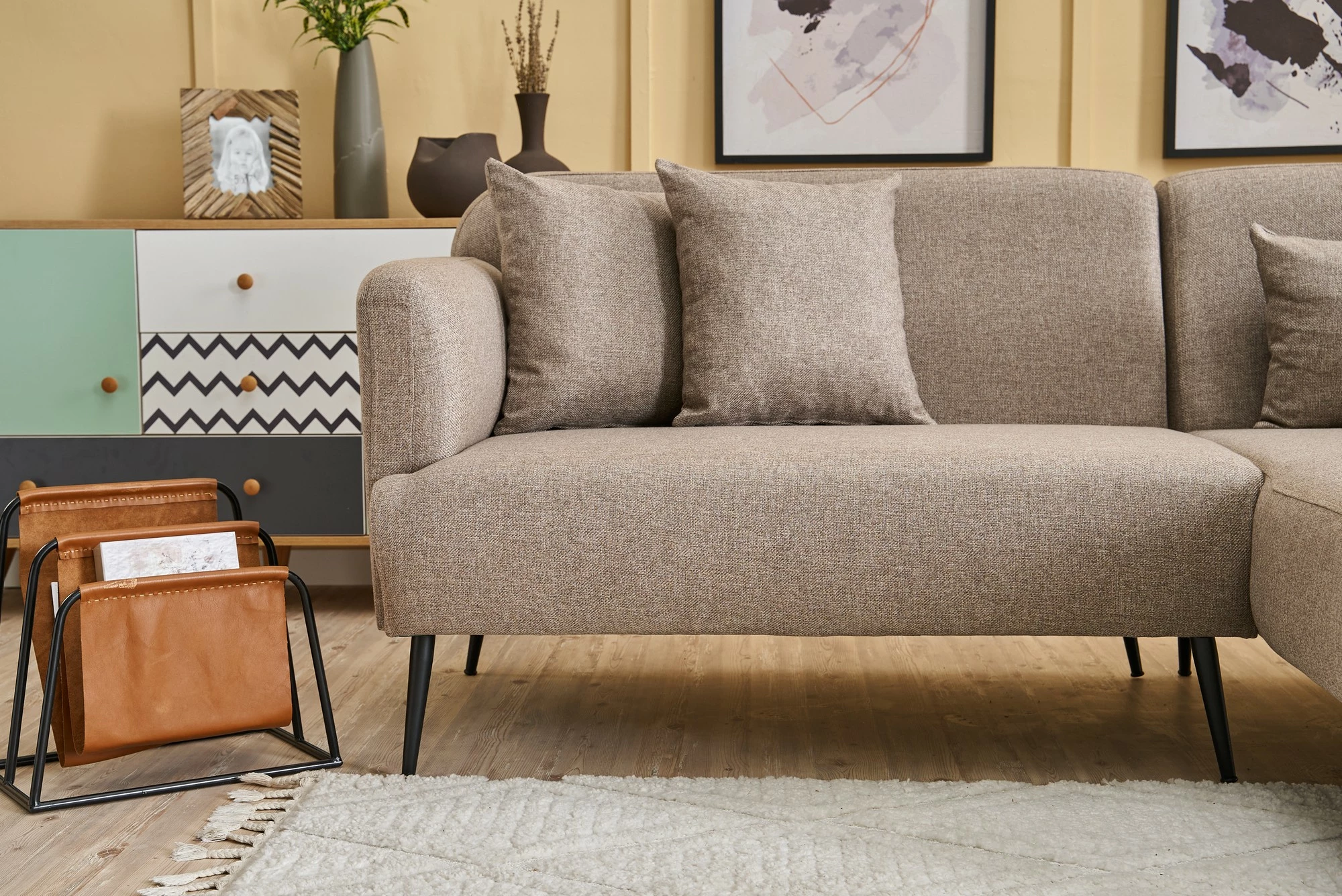 Këndsofa Atelier del Sofa, Revos, krah i djathtë, ngjyrë kafe