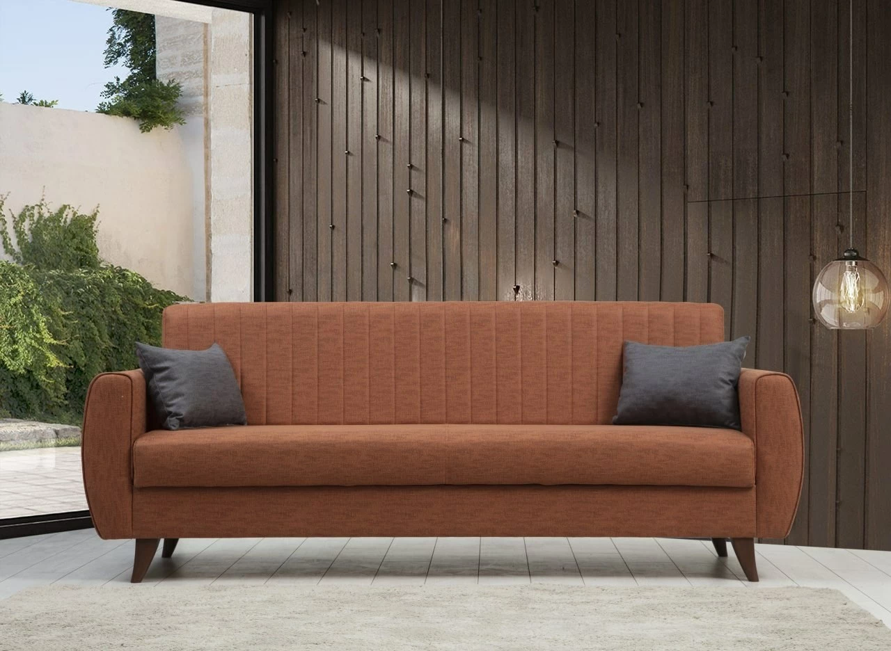 Divan-krevat 3 vendesh, Atelier del Sofa, Alkon, ngjyrë e kuqe tjegulle