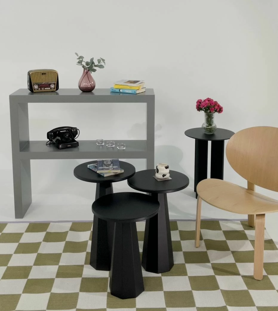 Set tavolinash anësore Skye Decor, Lilyum, të zeza (57 + 52 + 47)