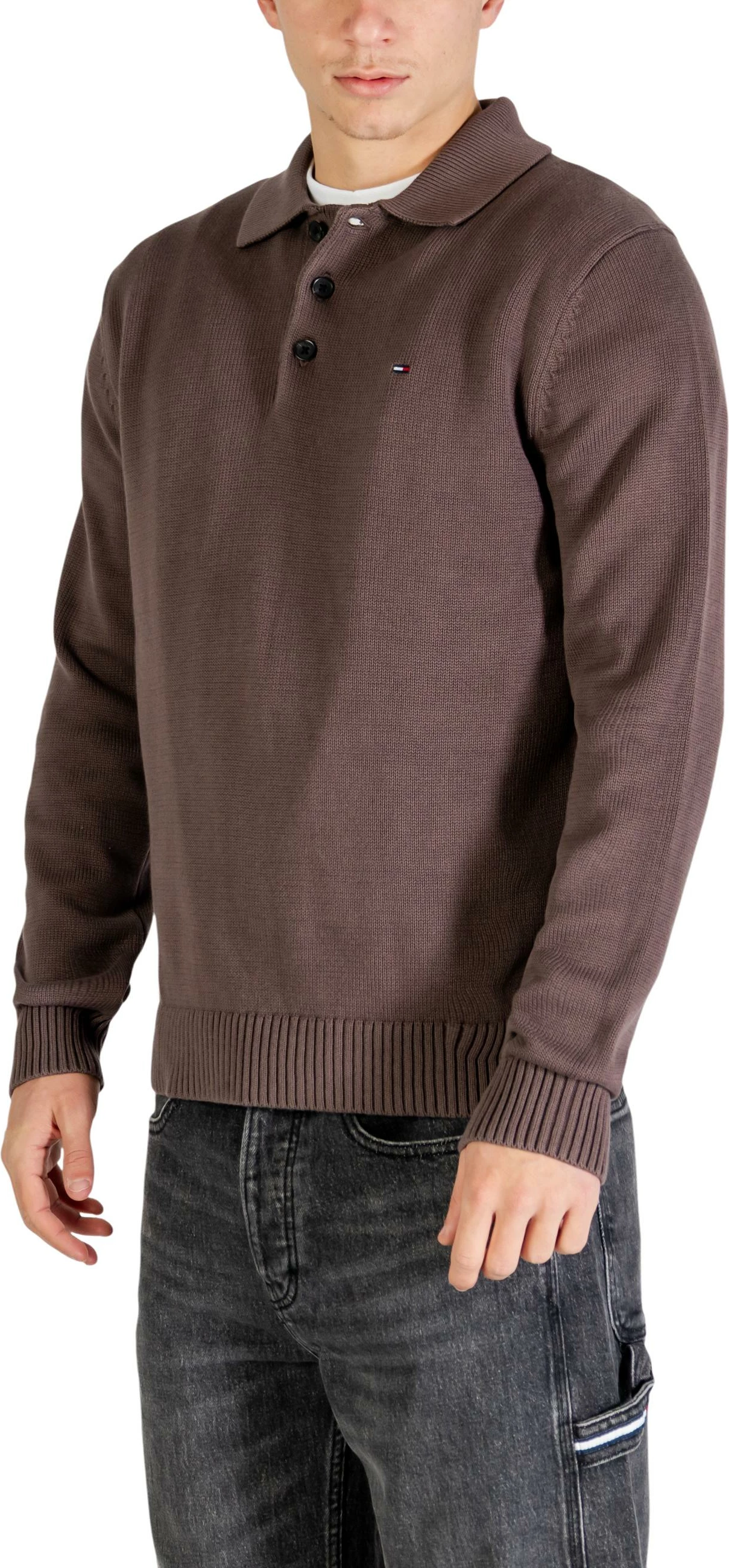 Xhemper për meshkuj Tommy Hilfiger Jeans DM0DM22647, ngjyrë çokollatë [Madhësia: XXL]