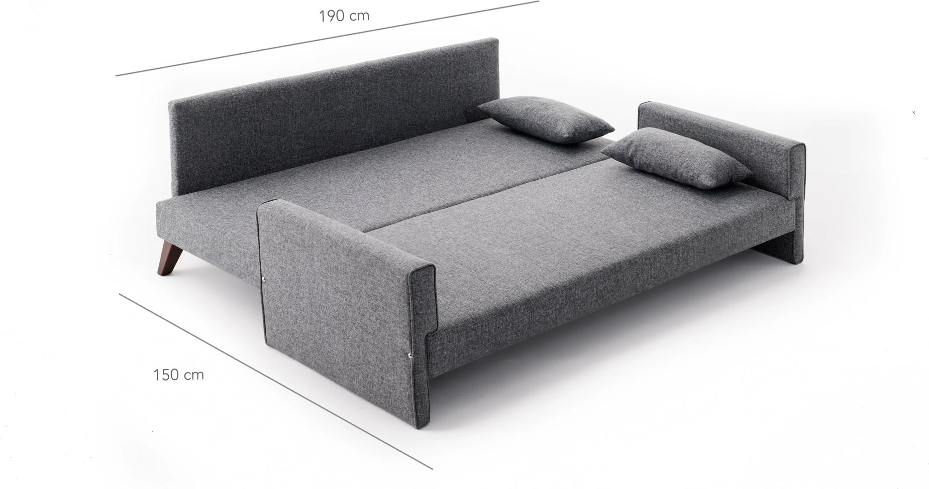 Divan-krevat trefësh, ngjyrë gri, Bella Sofa Bed