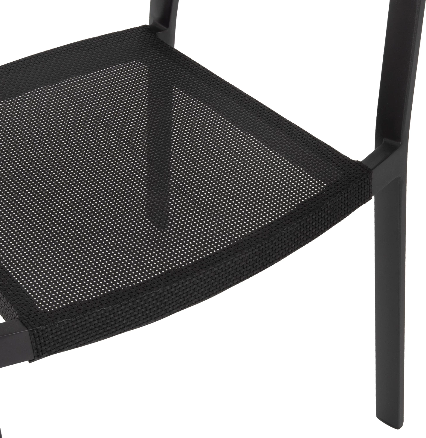 Karrige alumini FH5891.05, kornizë e zezë dhe tekstil, shpinë ratan bezhë, 57.5x59x81.5 cm