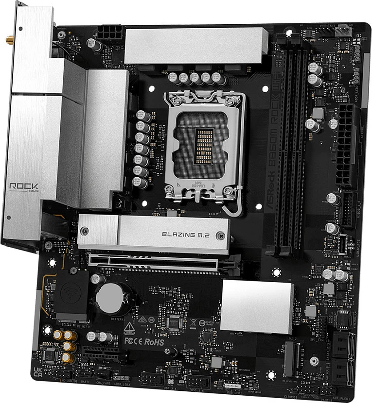 Pllakë amë ASRock B860M Rock WiFi, Socket 1851, micro ATX, DDR5, HDMI/DP