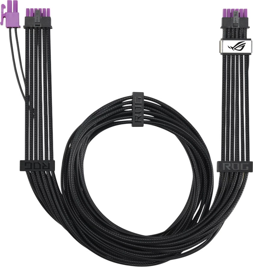 Kabllo rryme PCIe ASUS ROG Equalizer 12V-2x6, 16-pin në 2x 6-pin, 750mm, e zezë
