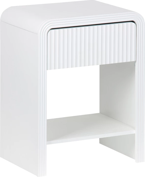 Komodinë Zeplen MDF ngjyrë e bardhë 40x30x53cm