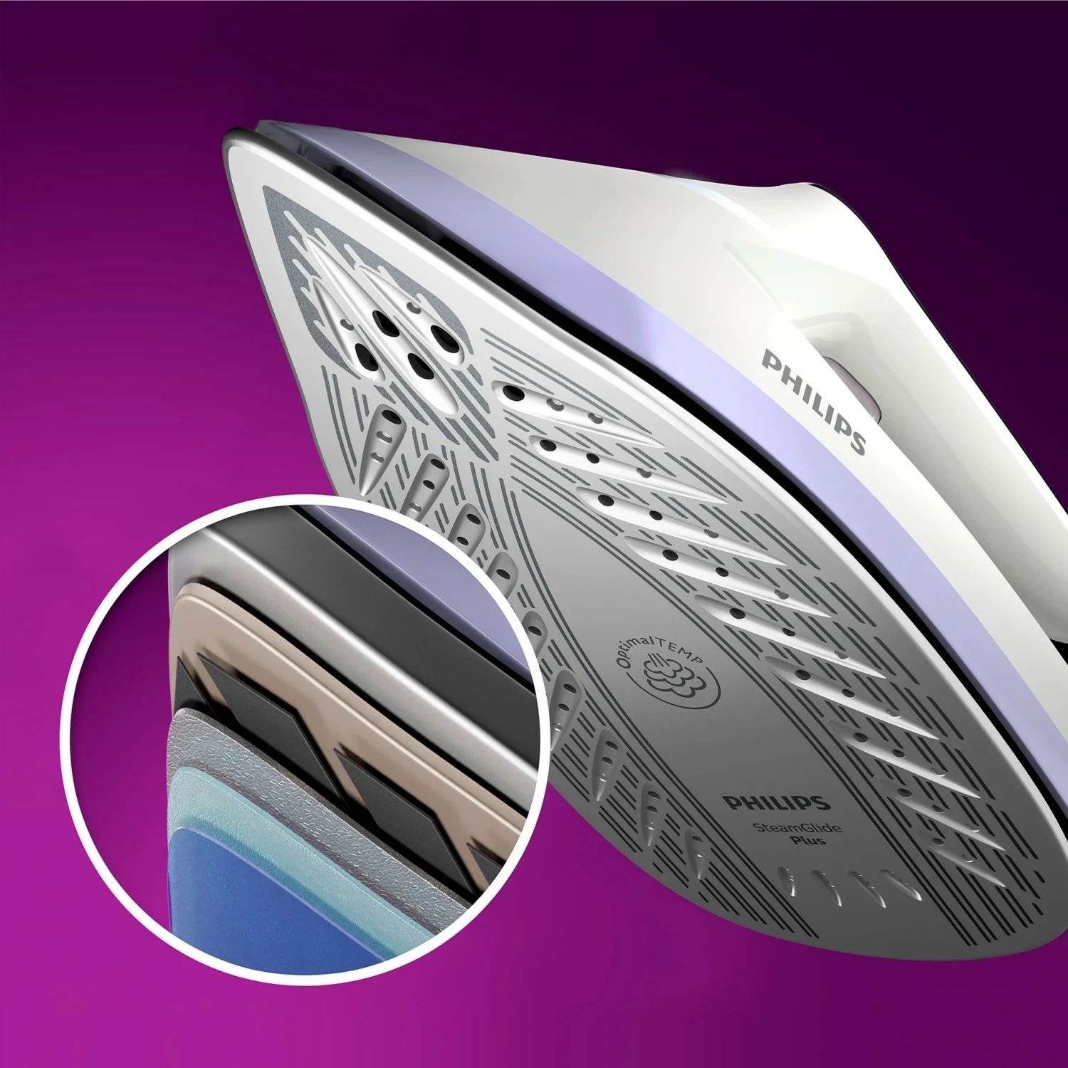 Hekur me avull Philips PerfectCare 6000 PSG6024/30, 2400W, rezervuar i lëvizshëm, fiolet