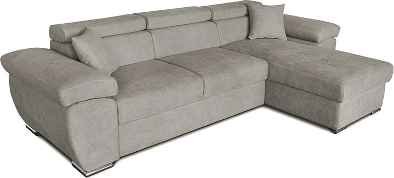 Divan qoshe me shtrat, i kthyeshëm, ngjyrë bezhë-kafe, Comy, 286x160x75-90cm