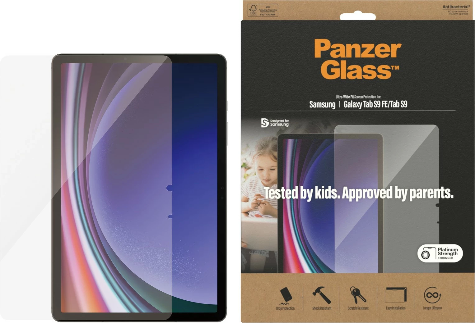 Mbrojtës ekrani PanzerGlass Samsung Galaxy Tab S9/S9 FE, transparent
