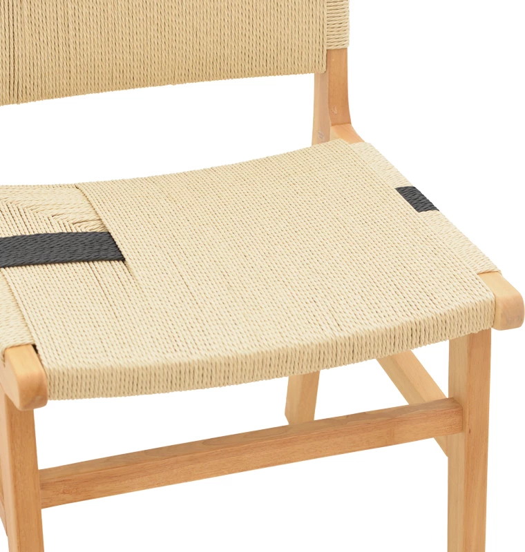 Karrige Julien, druri gome dhe litar, ngjyrë natyrale e zezë, 61x54x85cm