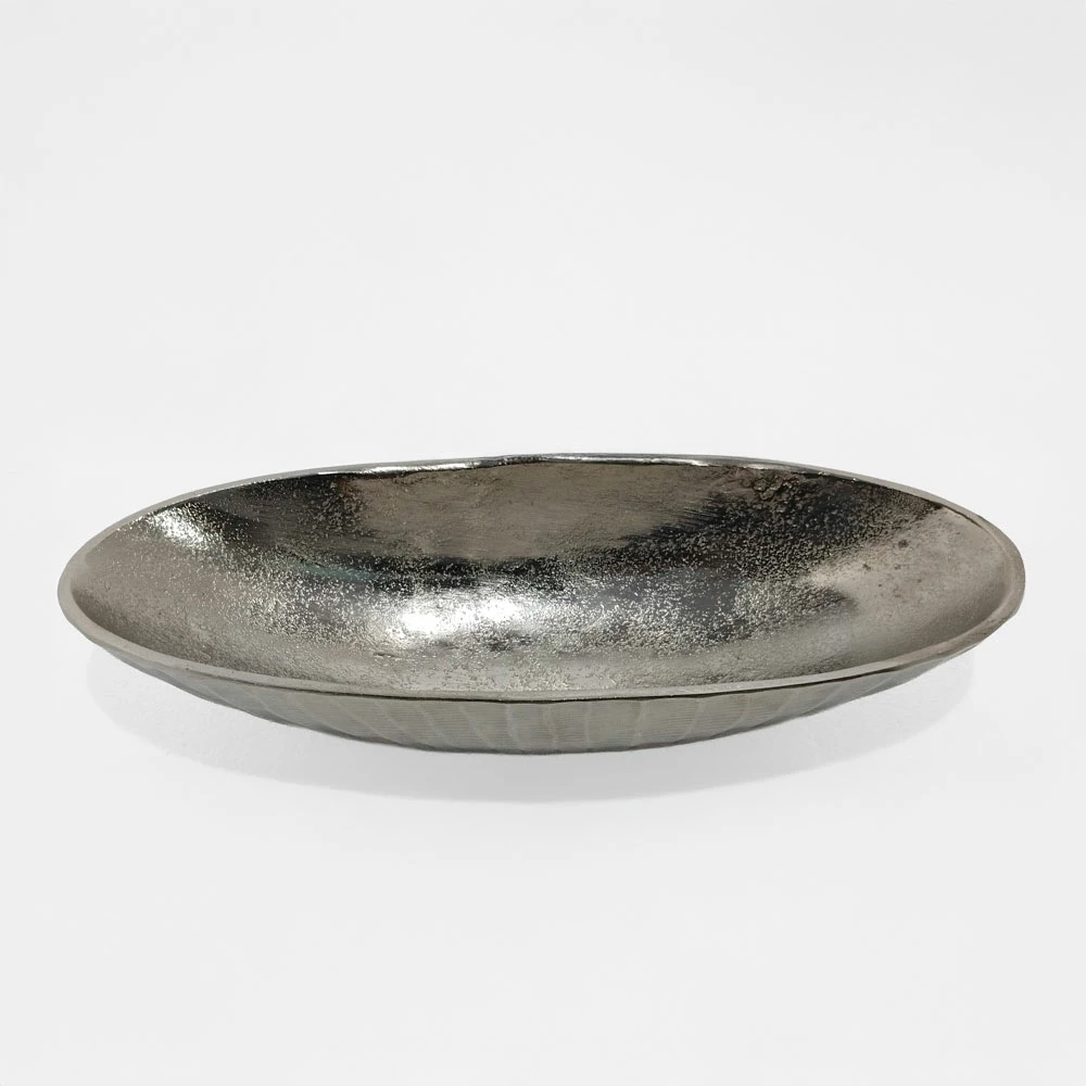 Enë dekorative CIOTO, alumin, ngjyrë argjendi, 37x15x8 cm