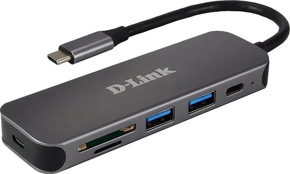 USB-C hub D-Link DUB-2325/E 5-in-1, gri