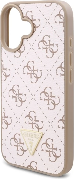 Mbështjellës Guess 4G Triangle për iPhone 16, Bardhë