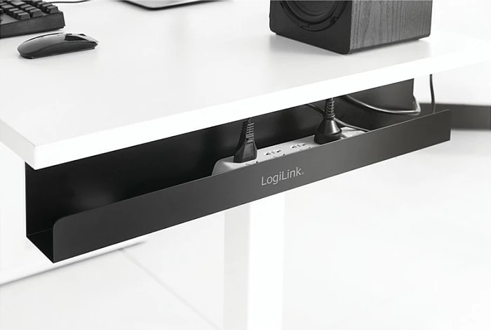 Mbajtës kabllosh LogiLink KAB0070, për tavolinë, çelik, i zi