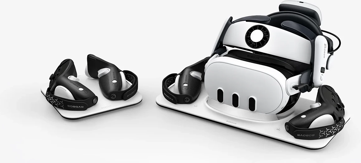 Mbajtëse kontrollorësh VR BoboVR G3, për Meta Quest 3/3S, me rripa të rregullueshëm, e zezë