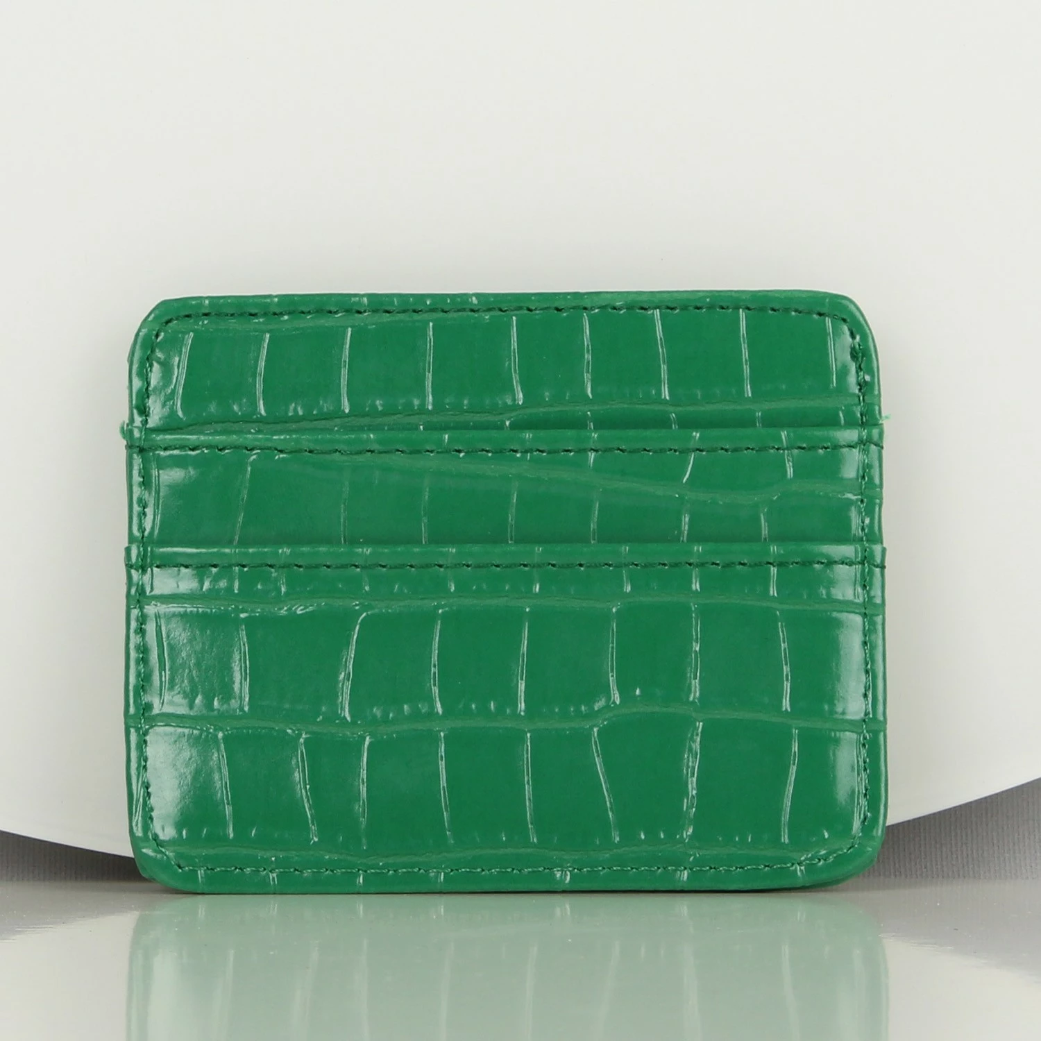 Portofol prej lëkure, mbajtëse kartelash, ngjyrë e gjelbër, 10.5x8.5cm, Zoozie Bags 2507