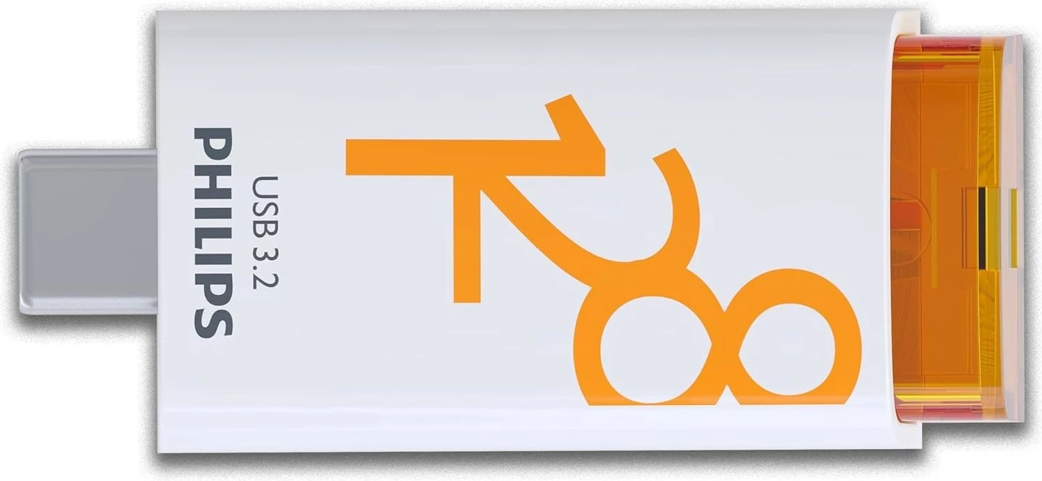 USB stick Philips Click Series Gen 1 128GB USB-C bardhë