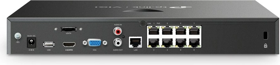 NVR TP-Link Omada VIGI NVR2008H-8MP, 8 kanale PoE+, 2TB, e zezë