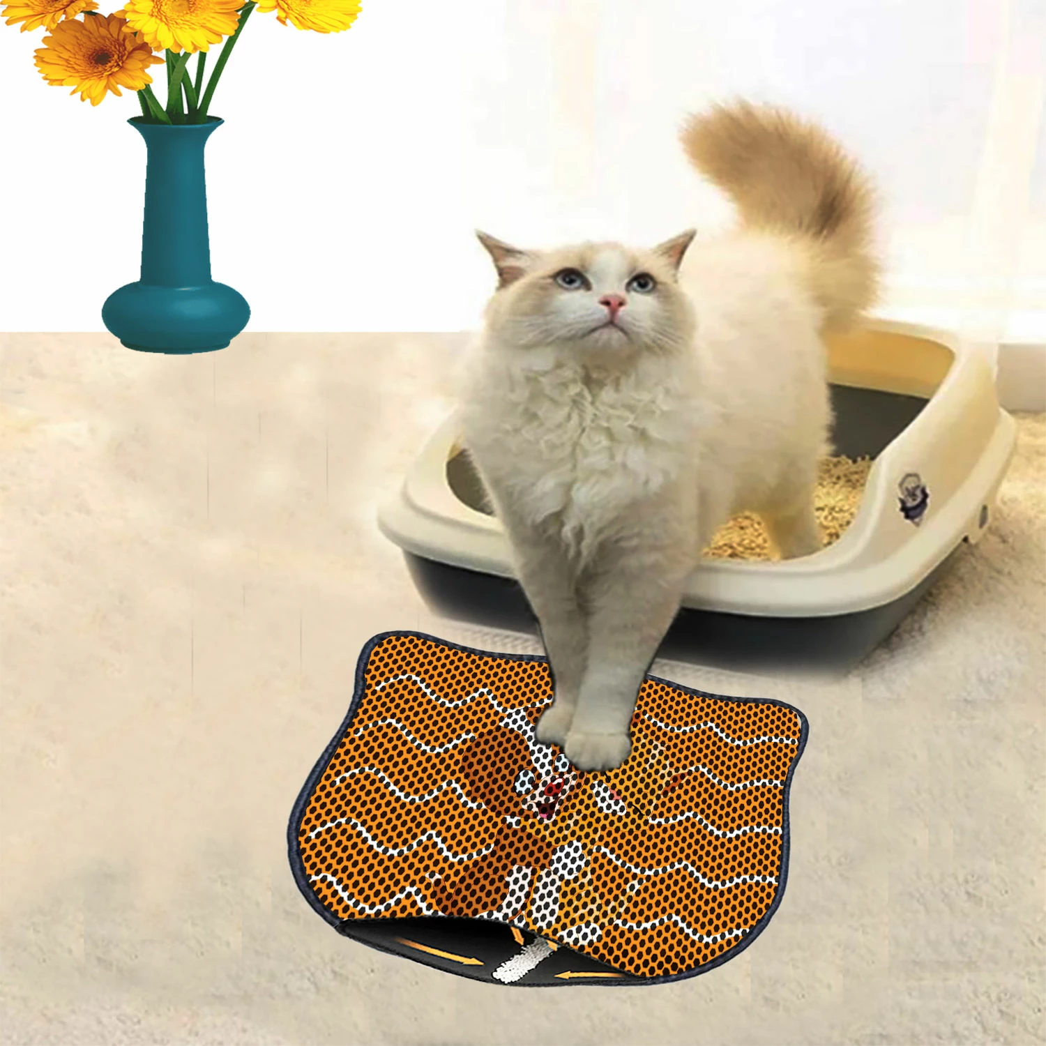 Tapet për rërë maceje, shumëngjyrësh, Paws & Whiskers, Kdkafa0023, 40x50cm