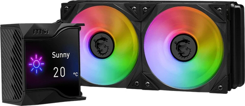 Ftohës me lëng MSI MPG Coreliquid D240, 2x120mm, ekran IPS, ARGB, zi